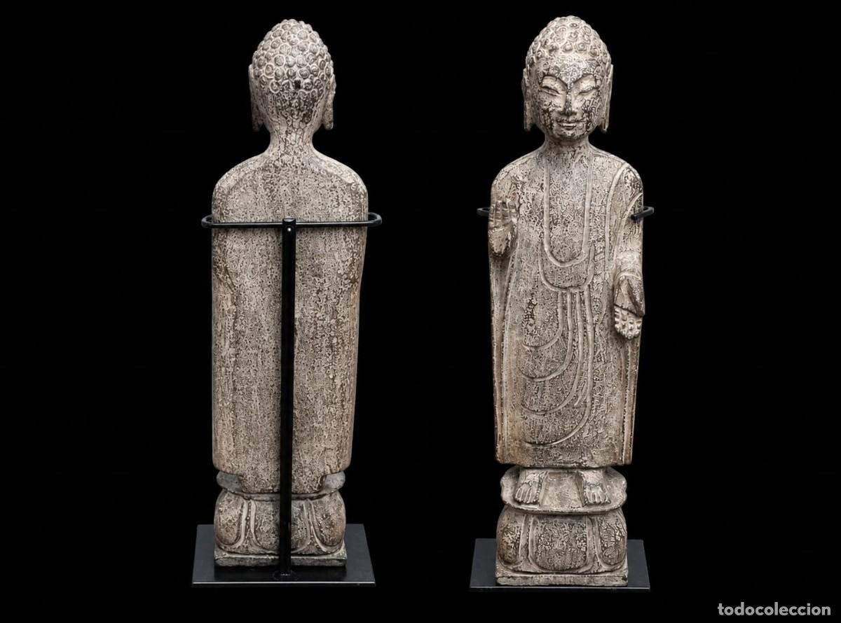 Antig&uuml;edades: Arqueolog&iacute;a. Buda en Piedra Dinast&iacute;a Qing 1750-1895 D.C.