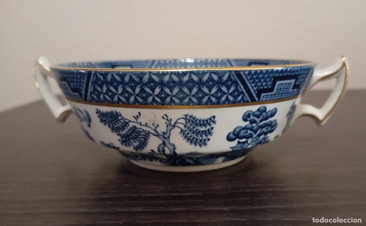 Antig&uuml;edades: BONITA TAZA DE SOPA DE 2 ASAS,ANTIGUA DE 1920-40,DE BOOTHS,PATRON REAL OLD WILLOW,HECHA EN INGLATERR