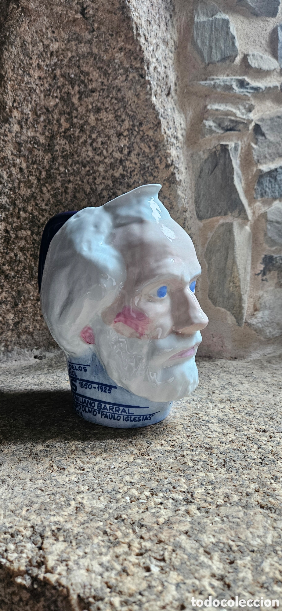 Antig&uuml;edades: Jarra Pablo Iglesias porcelana castro sargadelos numerada