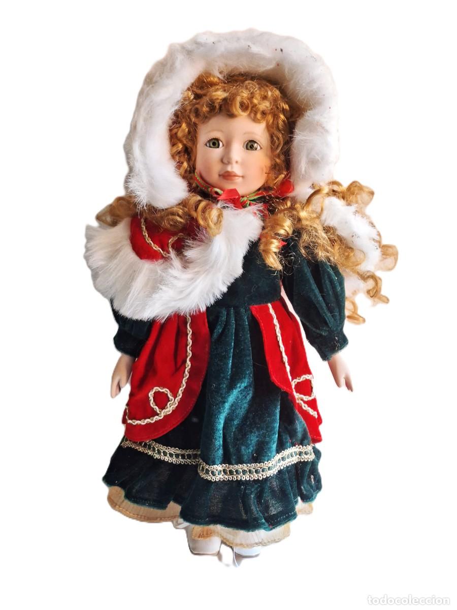 Antiguidades: MU&Ntilde;ECA DE PORCELANA KNIGHTSBIDGE COLLECTION VINTAGE 40 CM. ALTO - ESTILO VICTORIANO DE INVERNO