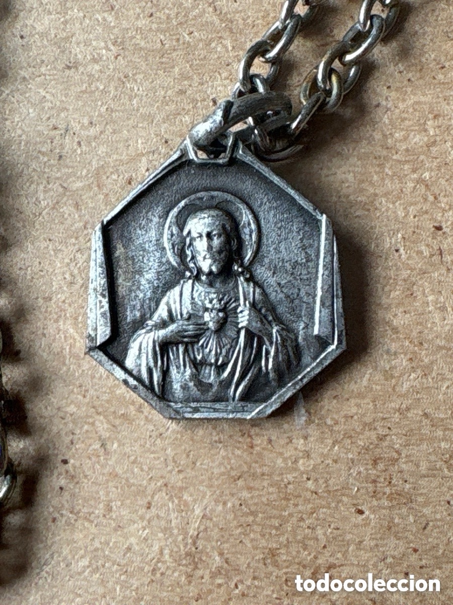 Antig&uuml;edades: Cadena y medalla religiosa (A7) - Foto 2