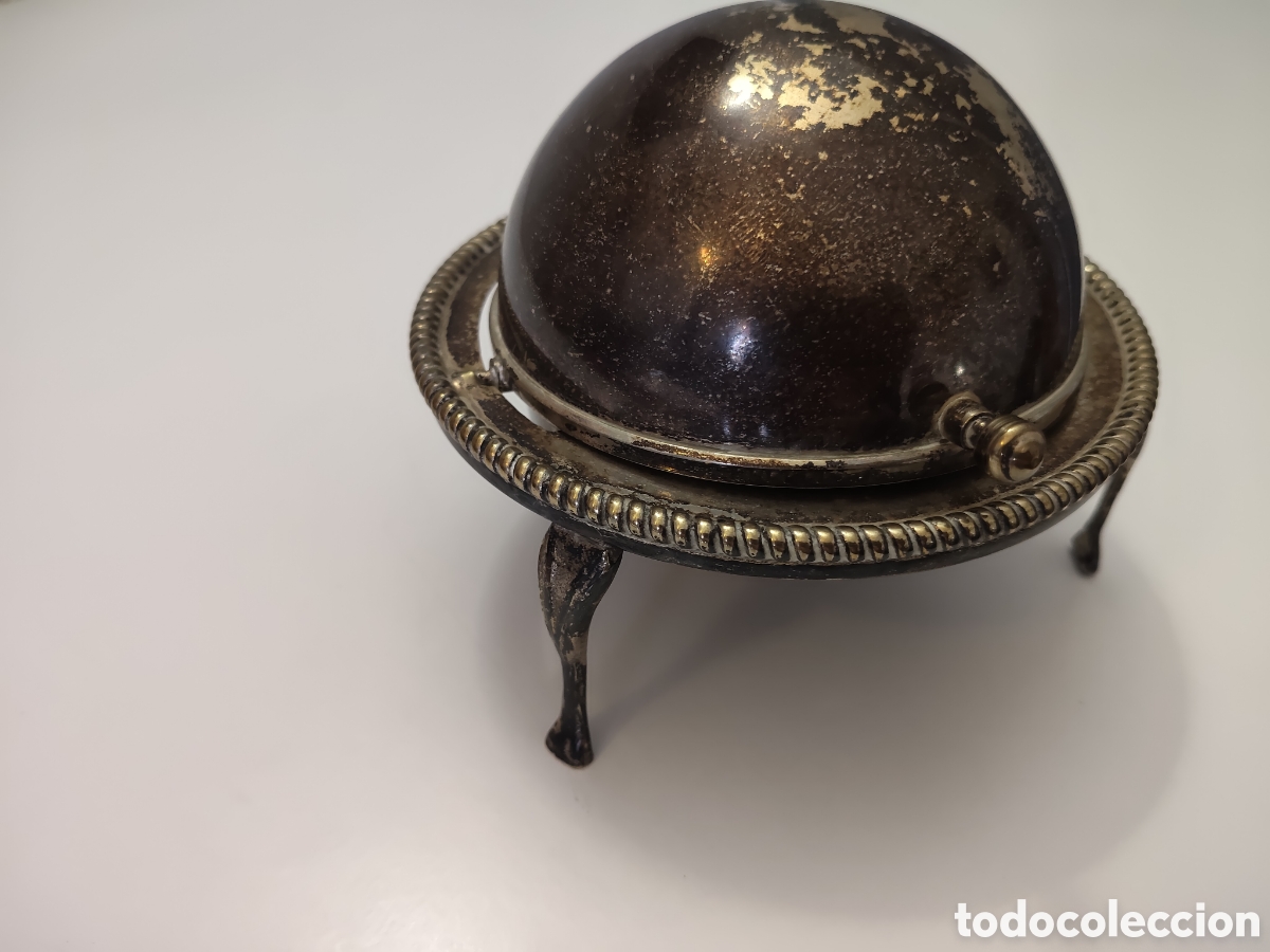 Antig&uuml;edades: Bombonera plato antiguo para caviar Mantequilla inglesa alpaca
