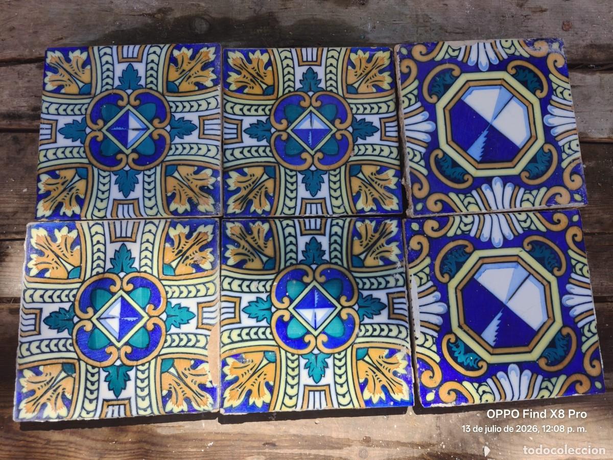 Antig&uuml;edades: AZULEJOS ANTIGUOS DE MANISES LOTE DE 20 X 20 CMS.