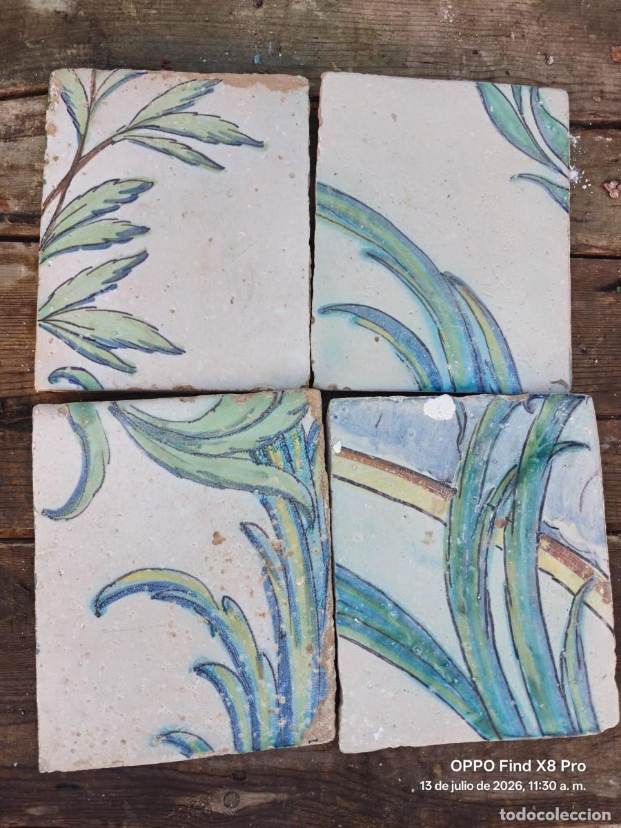 Antig&uuml;edades: AZULEJOS ANTIGUOS DE MANISES LOTE DE 21 X 17 CMS.