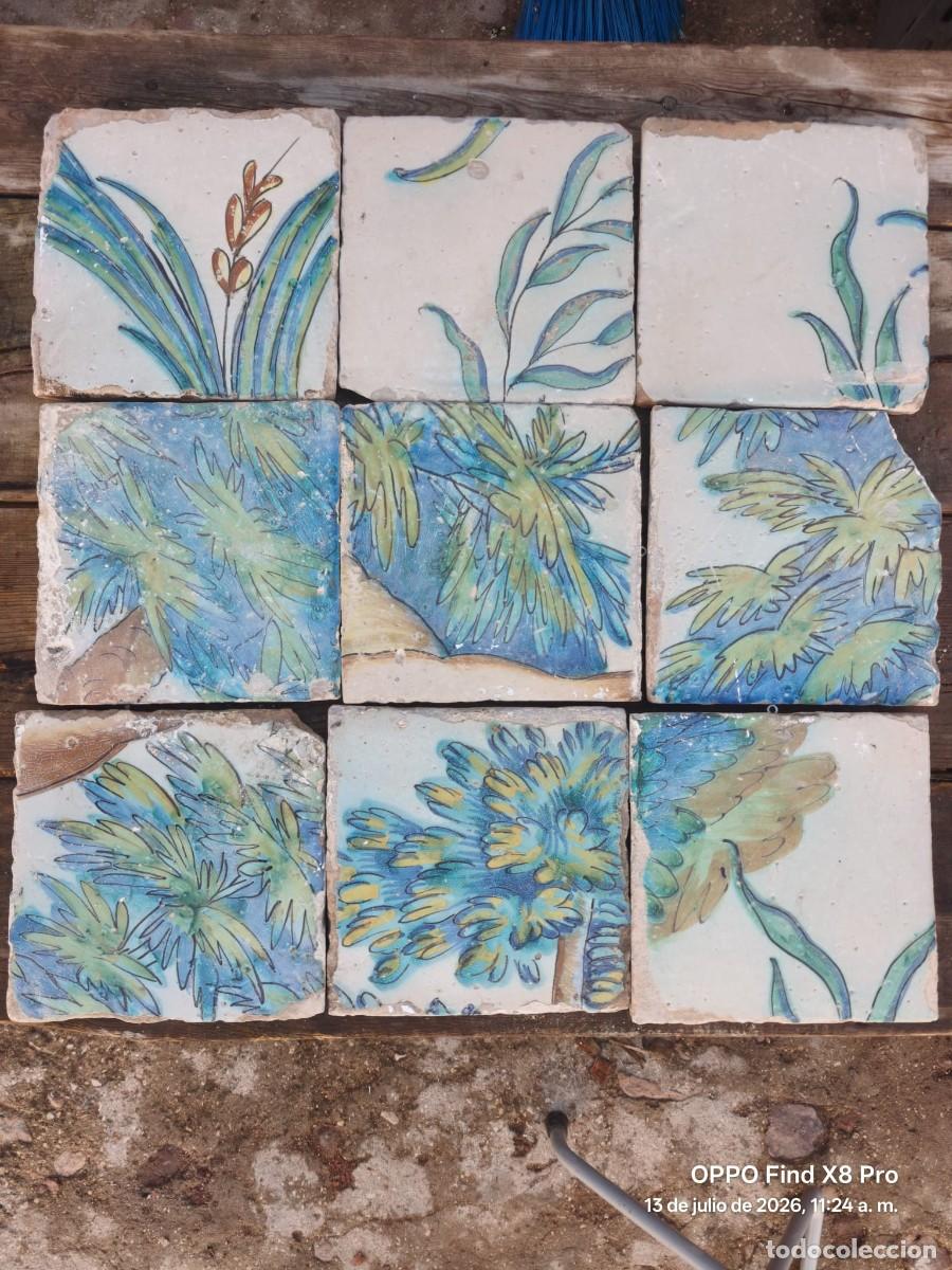 Antig&uuml;edades: AZULEJOS ANTIGUOS DE MANISES LOTE DE 21 X 21 CMS.