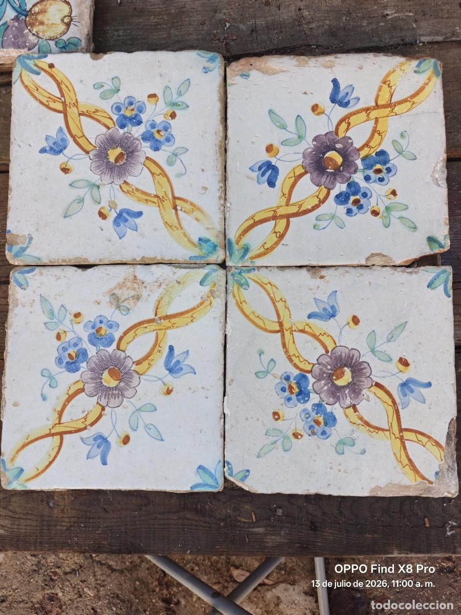 Antig&uuml;edades: PANEL AZULEJOS ANTIGUOS DE MANISES PARA COLGAR DE 41 X 41 CMS - Foto 1