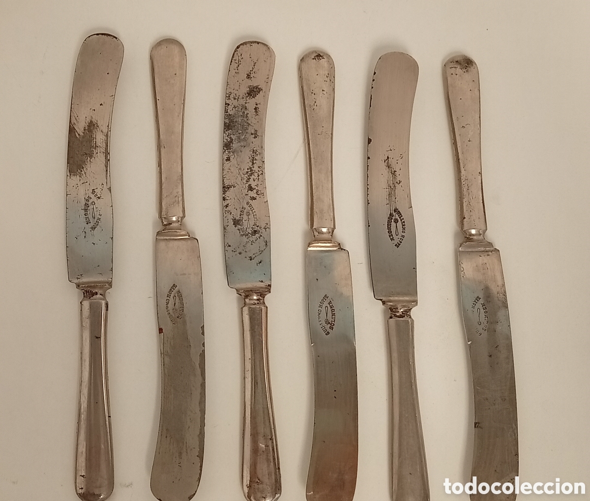 Antig&uuml;edades: JUEGO DE 6 CUCHILLOS ANTIGUOS MARCASOLINGEN ALEMANIA