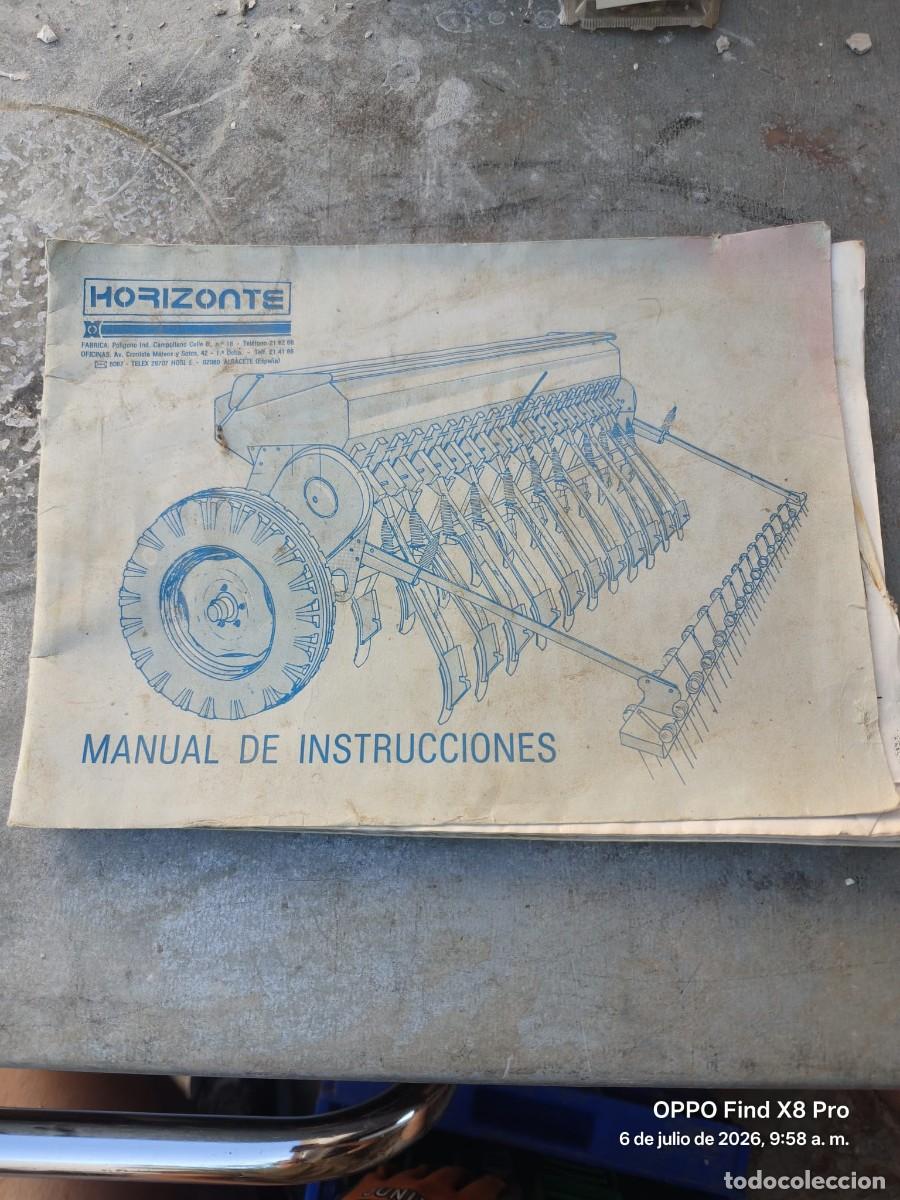 Antig&uuml;edades: MANUAL INSTRUCCIONES SEMBRADORA HORIZONTE FABRICA EN ALBACETE