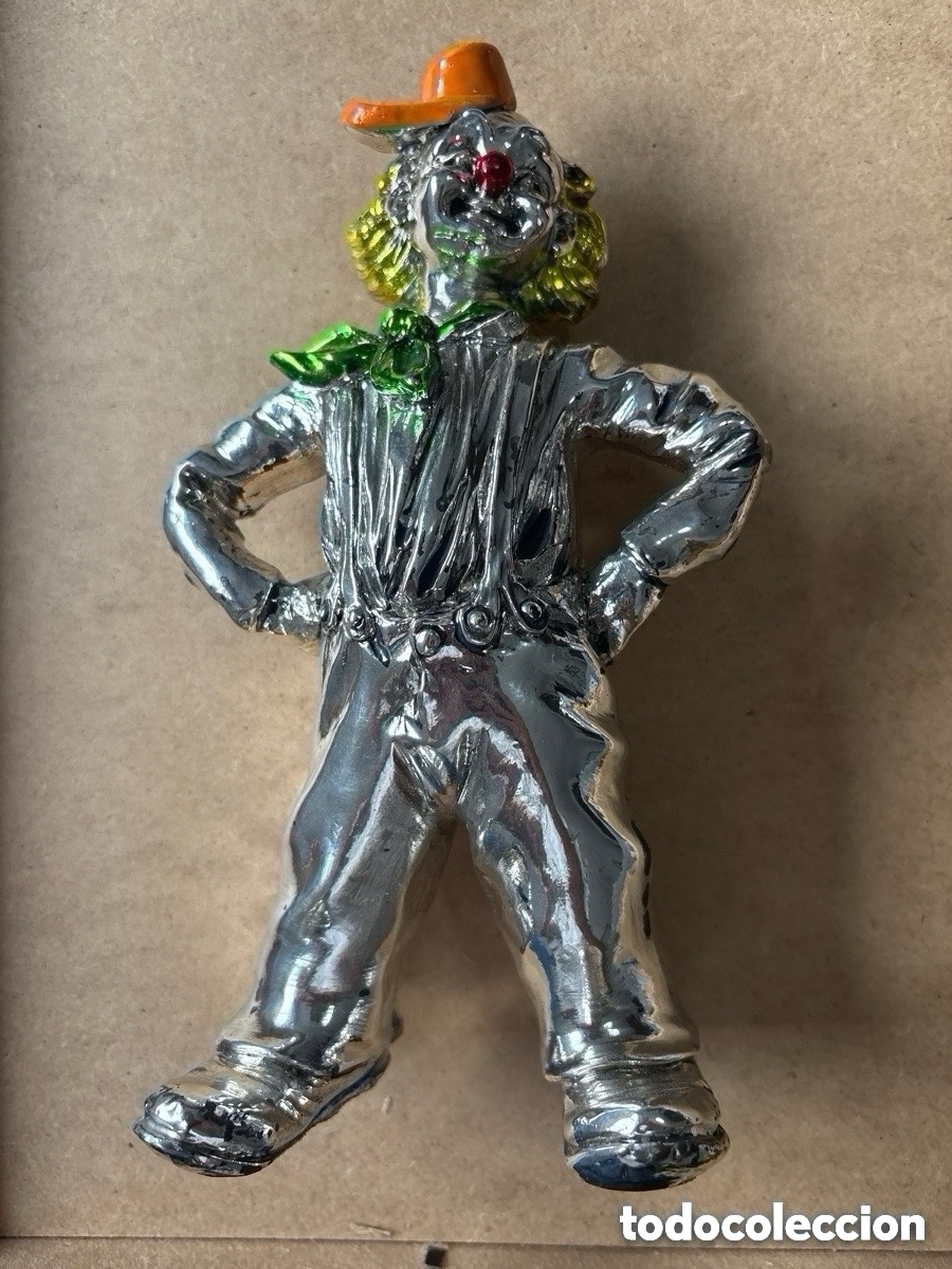 Antig&uuml;edades: Antiguo payaso laminado en plata 925, italiano (A17)