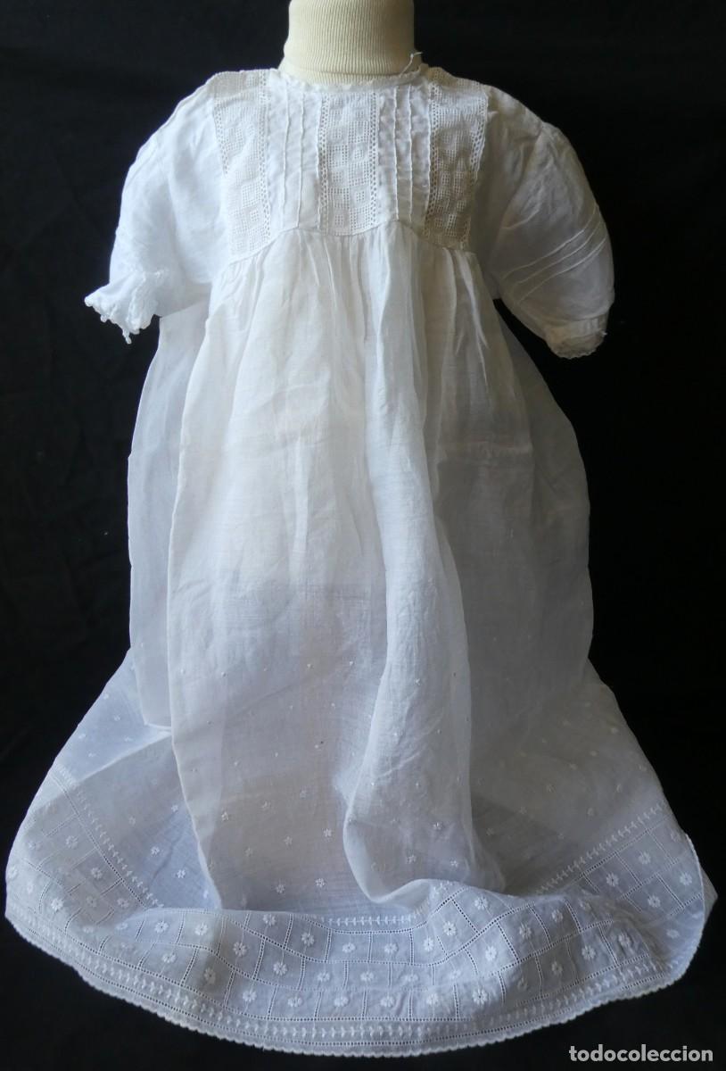 Antig&uuml;edades: ANTIGUO VESTIDO CON ENCAJES PARA NI&Ntilde;A - MU&Ntilde;ECA PRIMERA MITAD S.XX