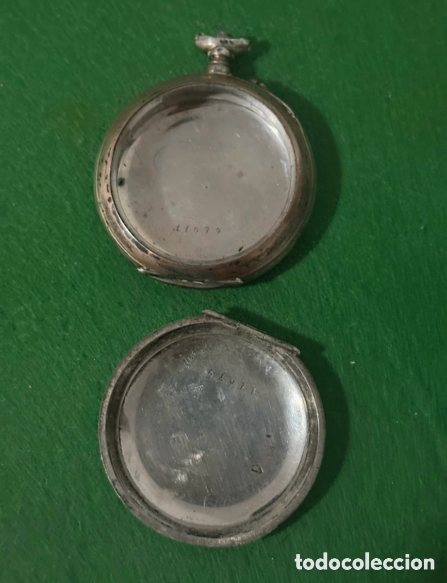 Antig&uuml;edades: 31,50 gramos plata! Tapas relojes de bolsillo plata ley 800 contrastada (E1)
