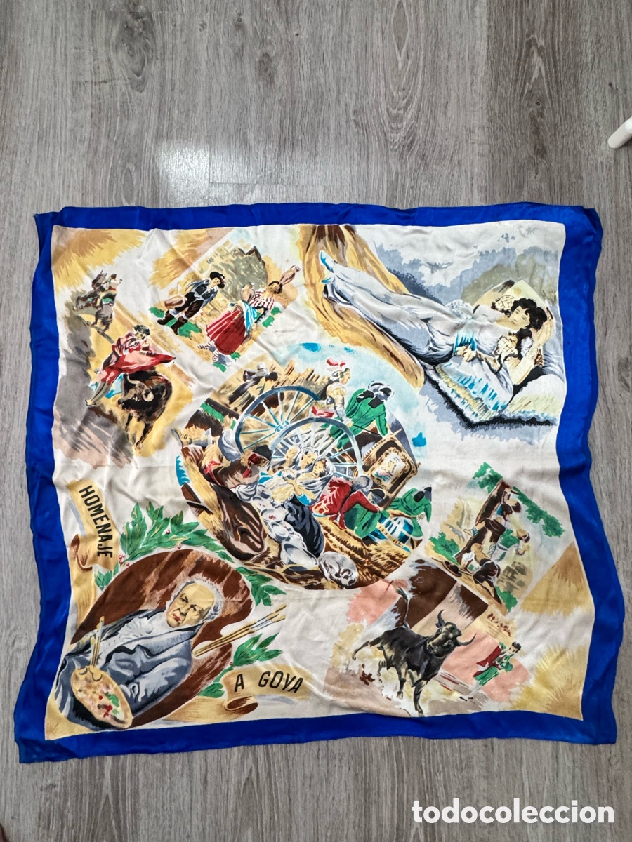 Antiques: ANTIGUO PA&Ntilde;UELO DE SEDA VINTAGE DI&Aacute;METRO 76cm x 72cm
