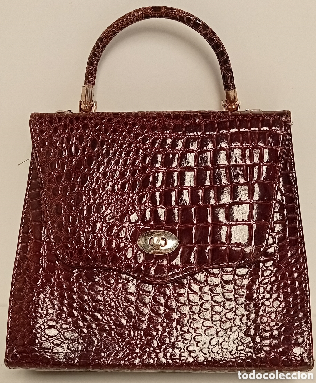 Antig&uuml;edades: BOLSO VINTAGE PIEL EFECTO COCODRILO