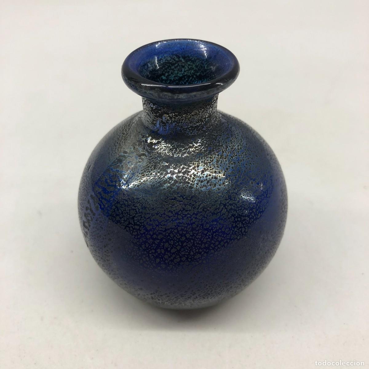 Antig&uuml;edades: PRECIOSO JARR&Oacute;N ESF&Eacute;RICO DE CRISTAL - COLOR AZUL COBALTO - VIDRIO SOPLADO - 7,5 CM / 547