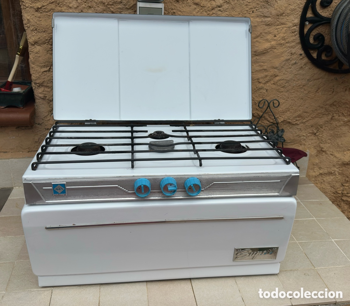 Antig&uuml;edades: Cocina de Gas Vintage &rdquo;Super&rdquo; (3 Fuegos) - Ideal Retro / Camping