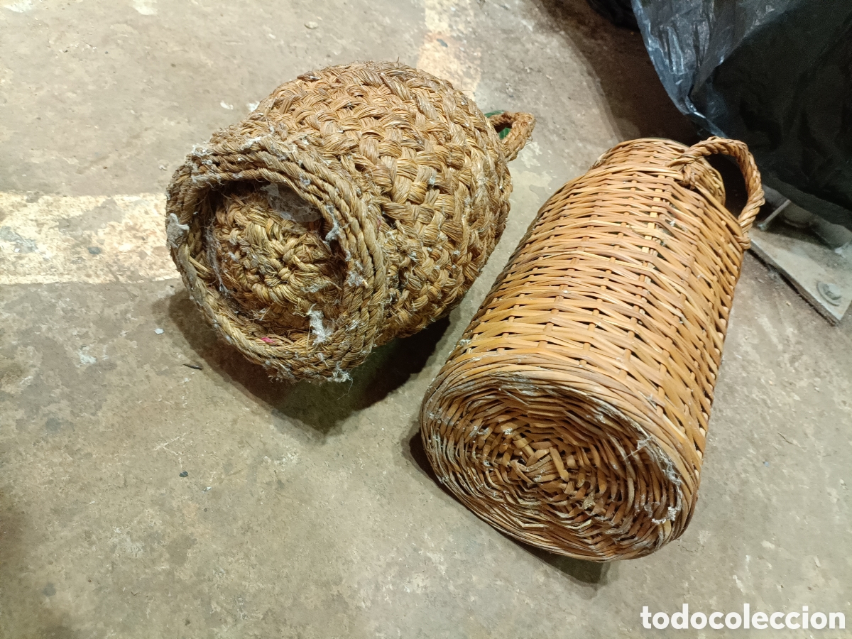 Antig&uuml;edades: Botella y tarro artesanal con mimbre - Foto 6
