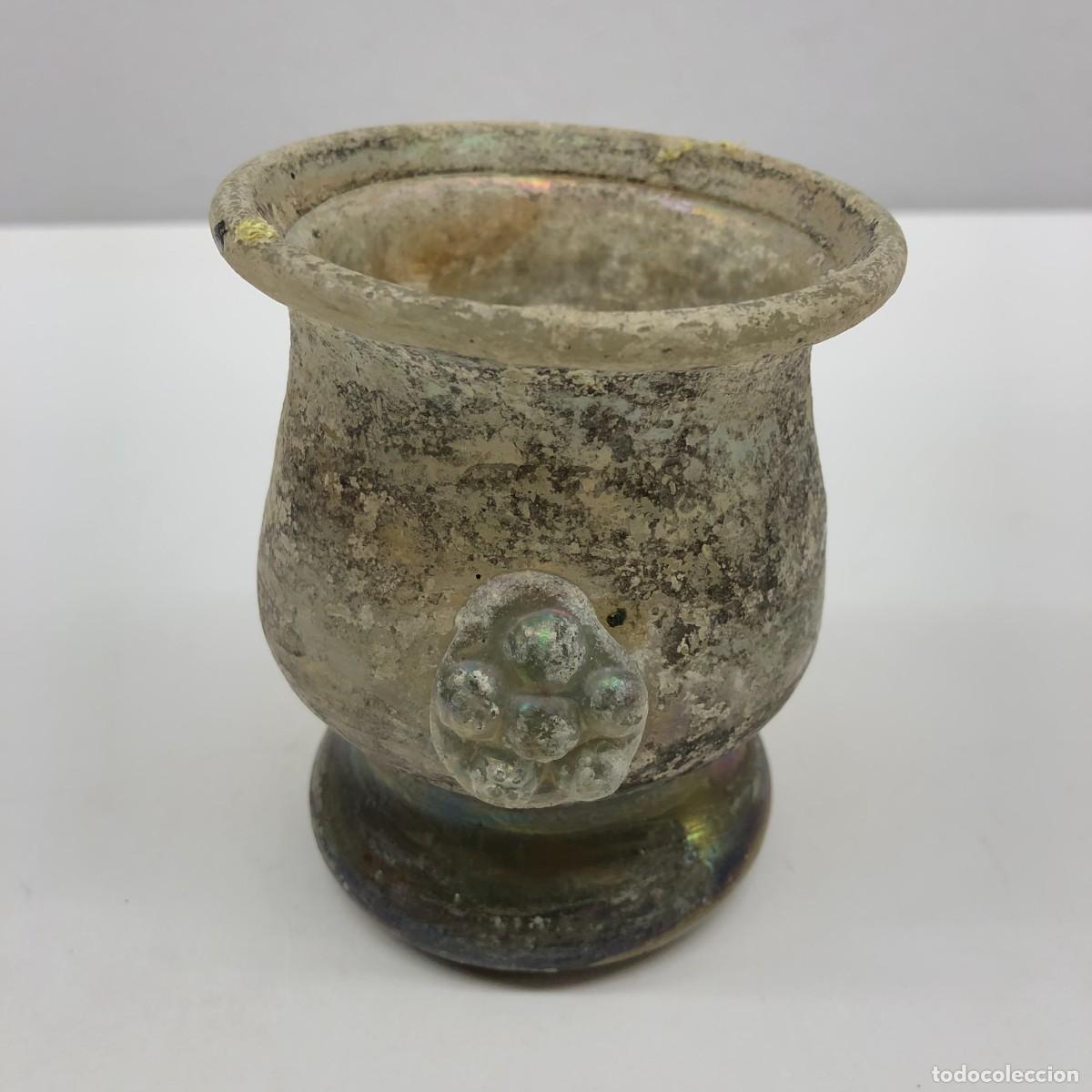 Antig&uuml;edades: PRECIOSA JARRITA IMITANDO LAS ORIGINALES ROMANAS - CRISTAL VIDRIADO - 9,5 CM / 555