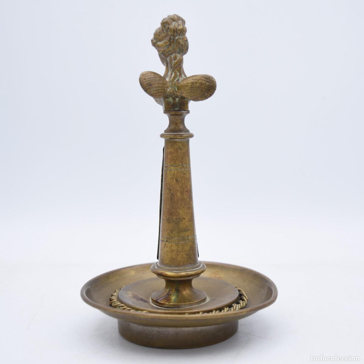 Antig&uuml;edades: Term&oacute;metro de sobremesa de bronce - Foto 7