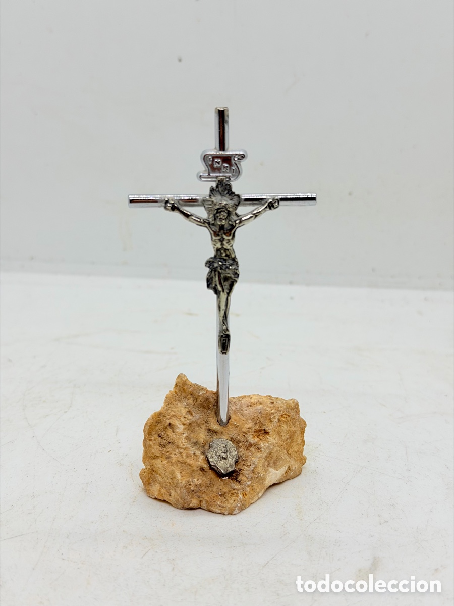 Antiguidades: Antiguo Crucifijo en Piedra Santa