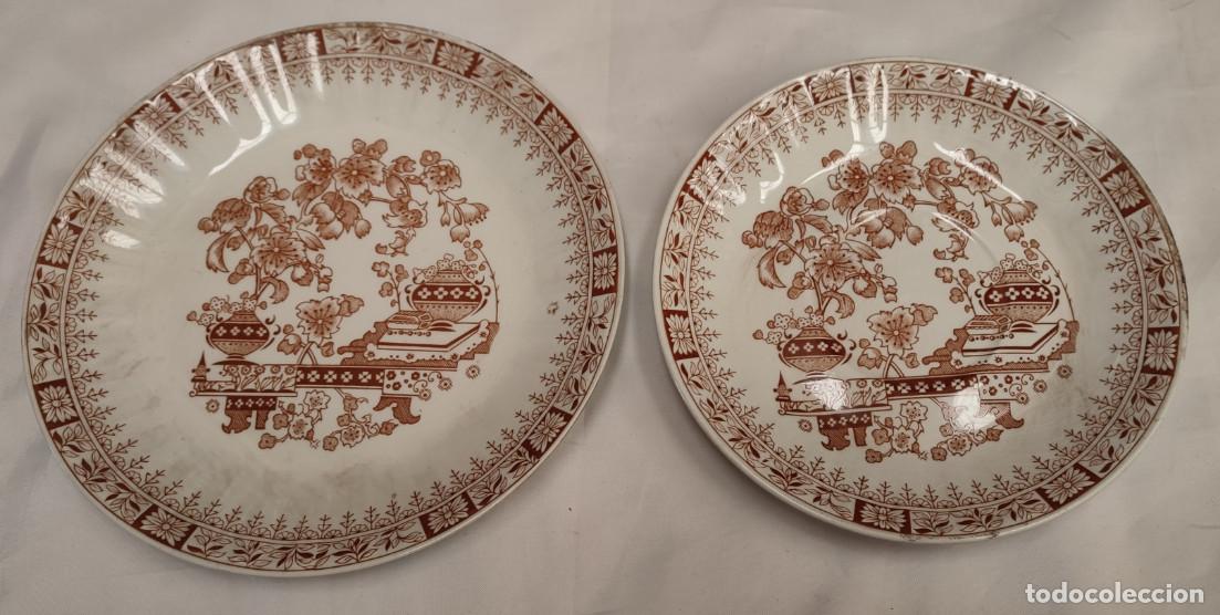 Antig&uuml;edades: JUEGO DE 2 PLATOS ANTIGUOS, SPANISR CROWN IRONSTONE, SPANISH