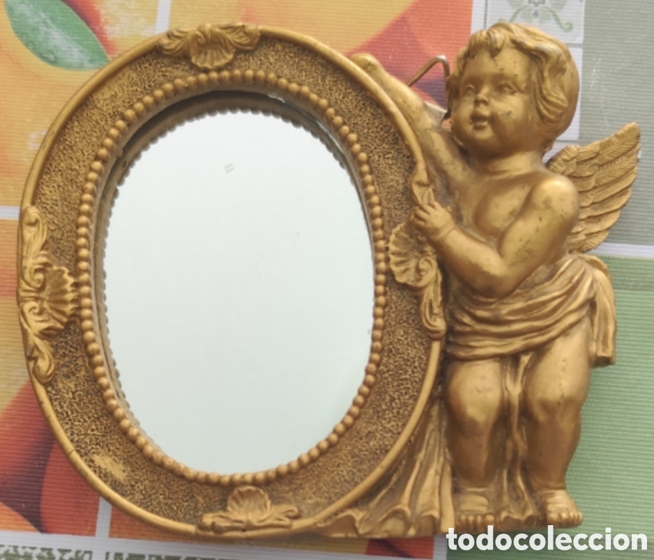 Antig&uuml;edades: Espejo Vintage de querub&iacute;n..