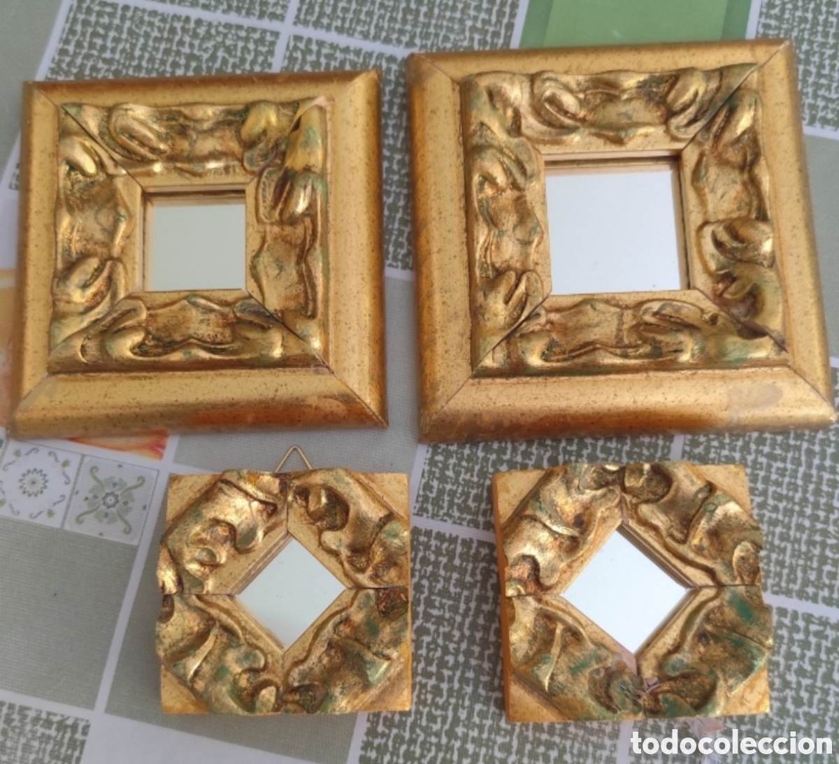 Antig&uuml;edades: Lote de 4 miniespejos vintage