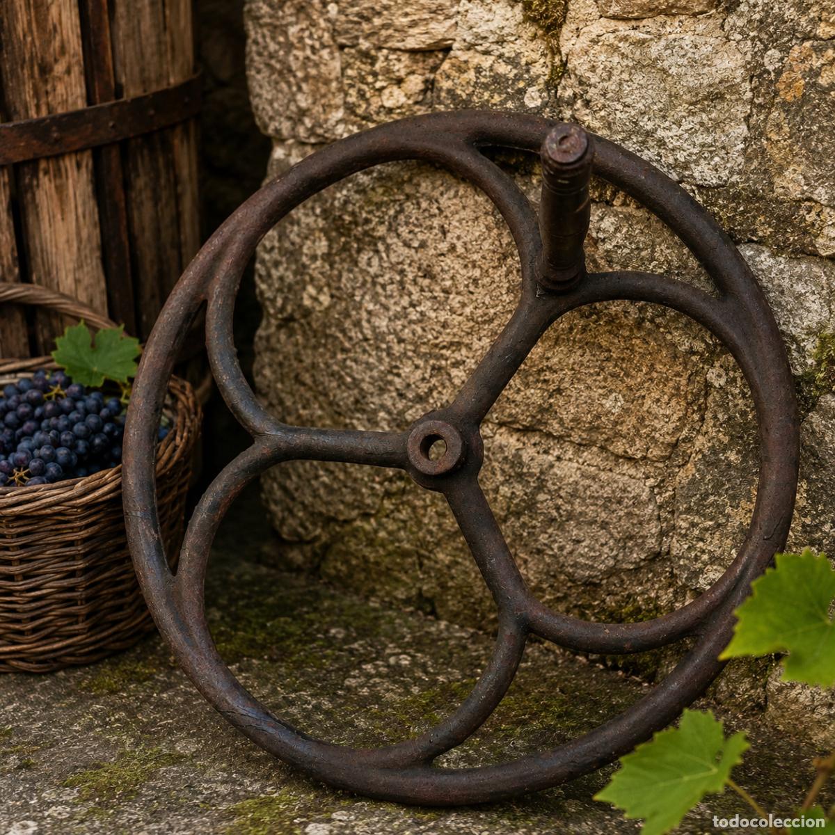 Antig&uuml;edades: Rueda antigua de lagar &bull; Hierro fundido 66 cm