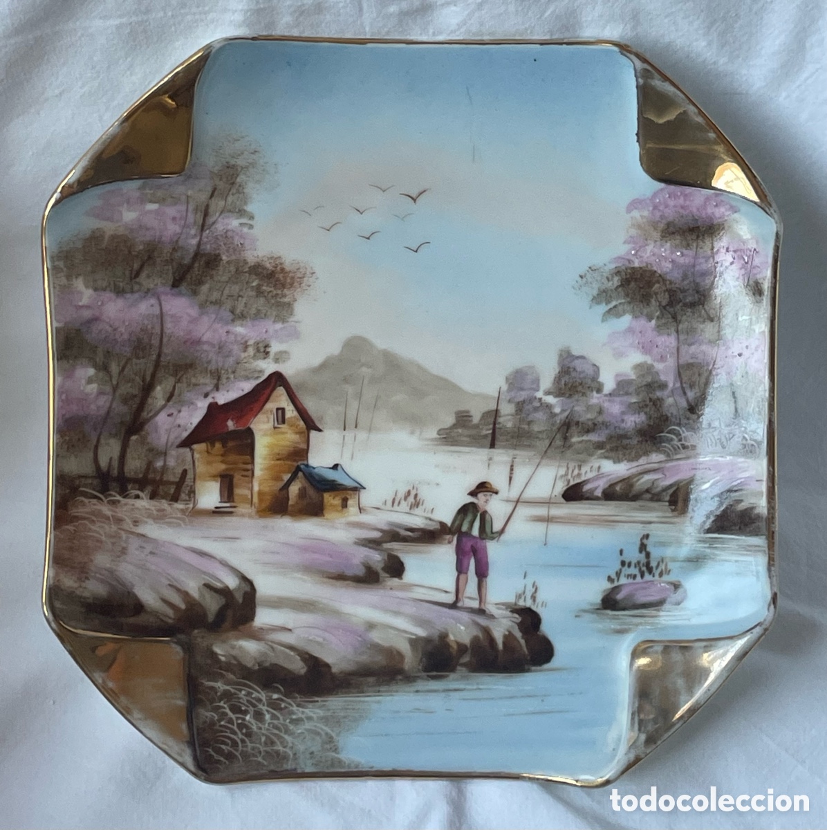 Antig&uuml;edades: ANTIGUO PLATO PORCELANA PINTADO A MANO