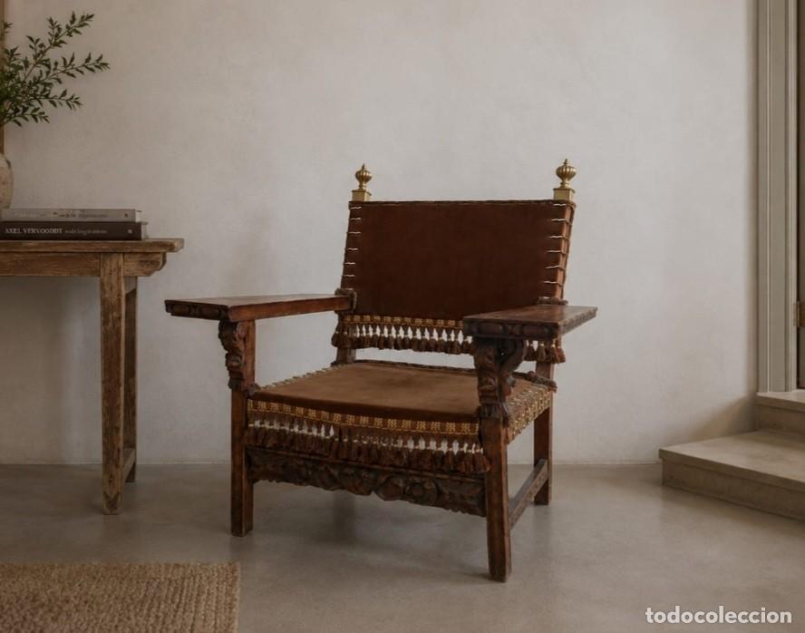 Antig&uuml;edades: Sill&oacute;n frailero bajo de dise&ntilde;o brutalista
