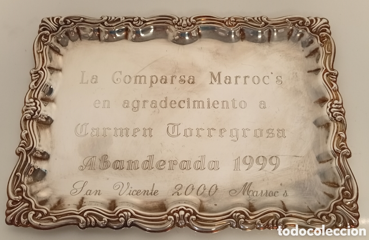 Antig&uuml;edades: BANDEJA COMEMORATIVA DE AGRADECIMIENTO EN 1999