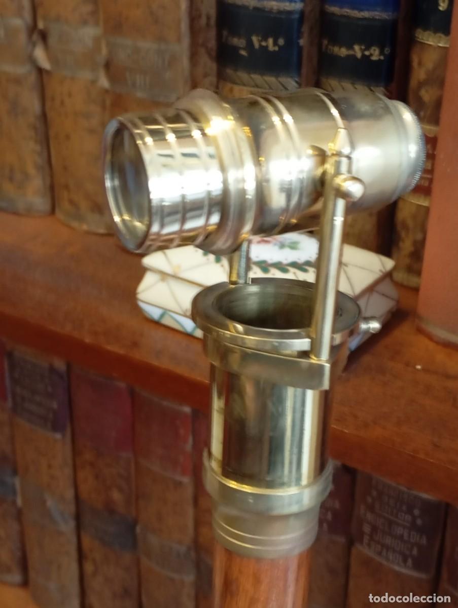 Antig&uuml;edades: Espectacular bast&oacute;n Telesope antiguo de lat&oacute;n macizo. Como nuevo.
