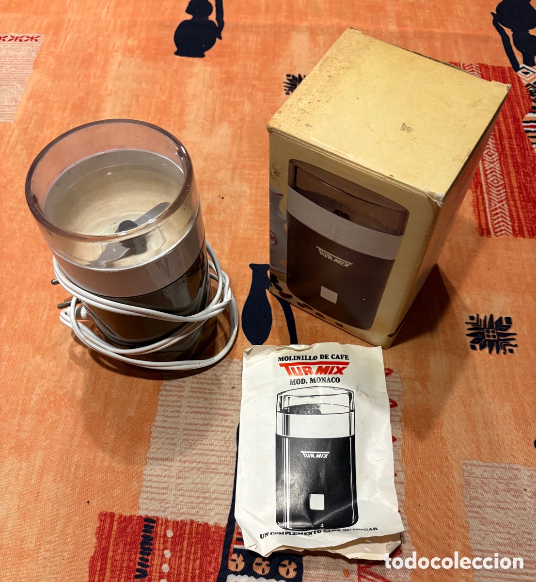Antig&uuml;edades: (L397) Molinillo caf&eacute; el&eacute;ctrico Turmix Mod. Monaco, funciona, caja e instrucciones