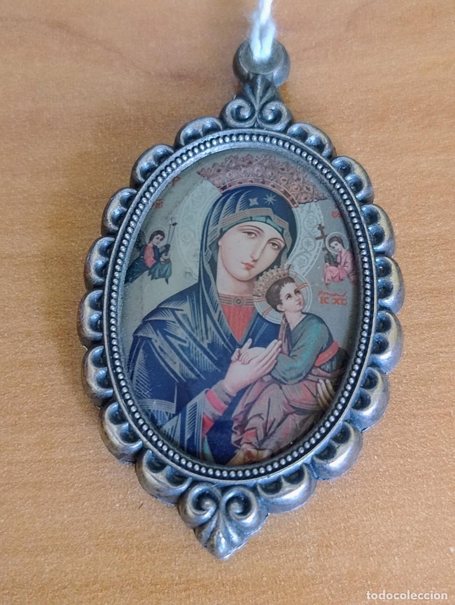 Antiques: ANTIGUA MEDALLA DOBLE SAGRADO CORAZON DE JESUS Y VIRGEN DEL PERPETUO SOCORRO