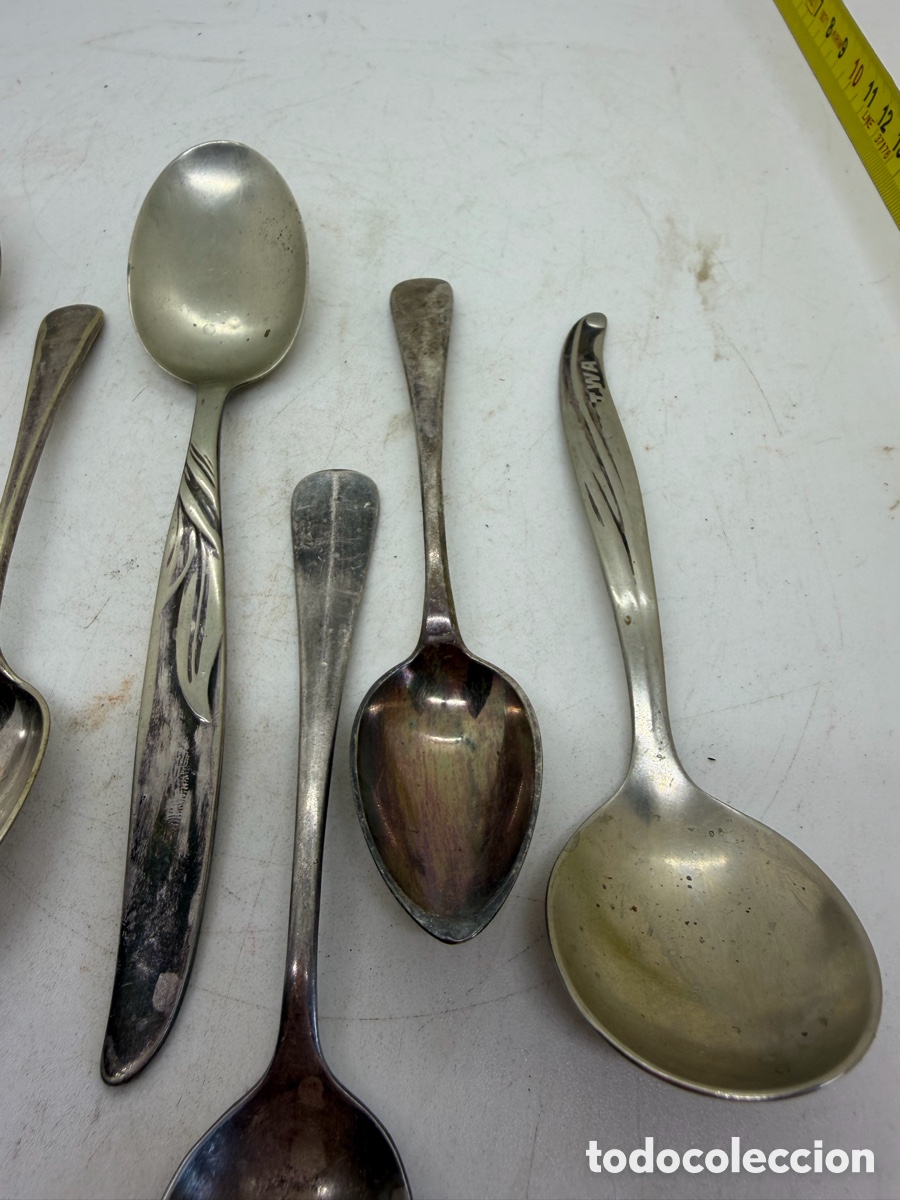 Antig&uuml;edades: Lote de Antiguas Cucharas Plateadas - Foto 3