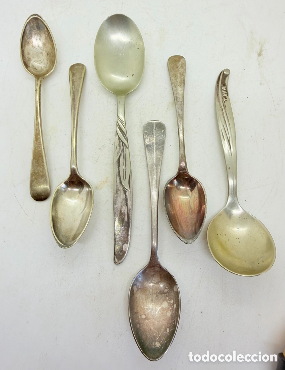 Antig&uuml;edades: Lote de Antiguas Cucharas Plateadas - Foto 1