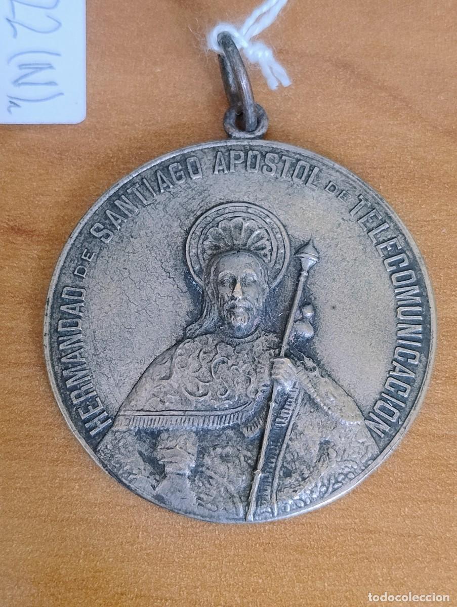 Antiguidades: ANTIGUA MEDALLA HERMANDAD DE SANTIAGO APOSTOL DE TELECOMUNICACIONES 4 CM DI&Aacute;METRO