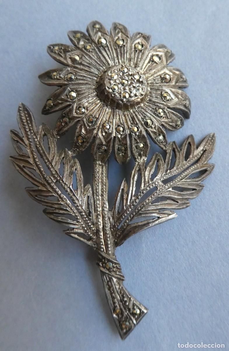 Antig&uuml;edades: ANTIGUO BROCHE CON MARCASITAS PPIO.S.XX