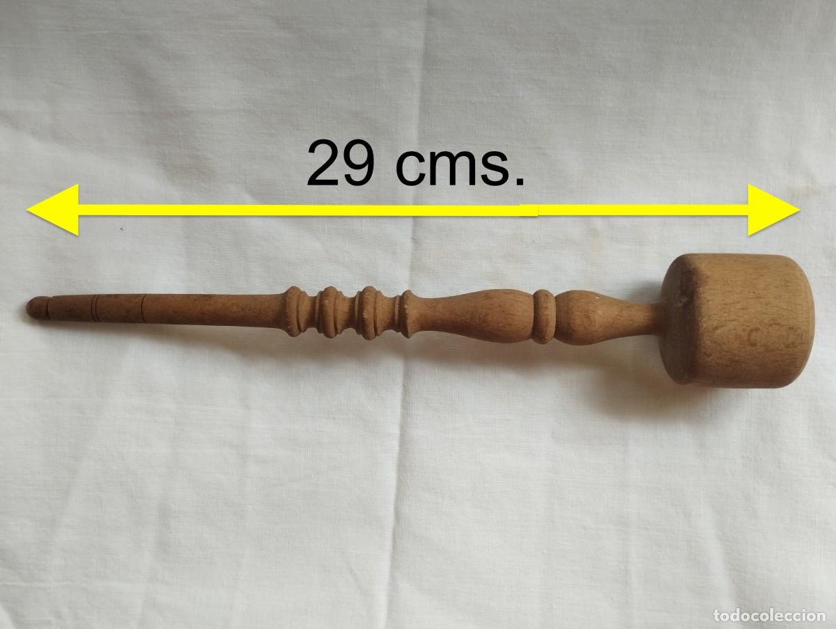 Antig&uuml;edades: Mazo de madera mortero a&ntilde;os 50 - Foto 5