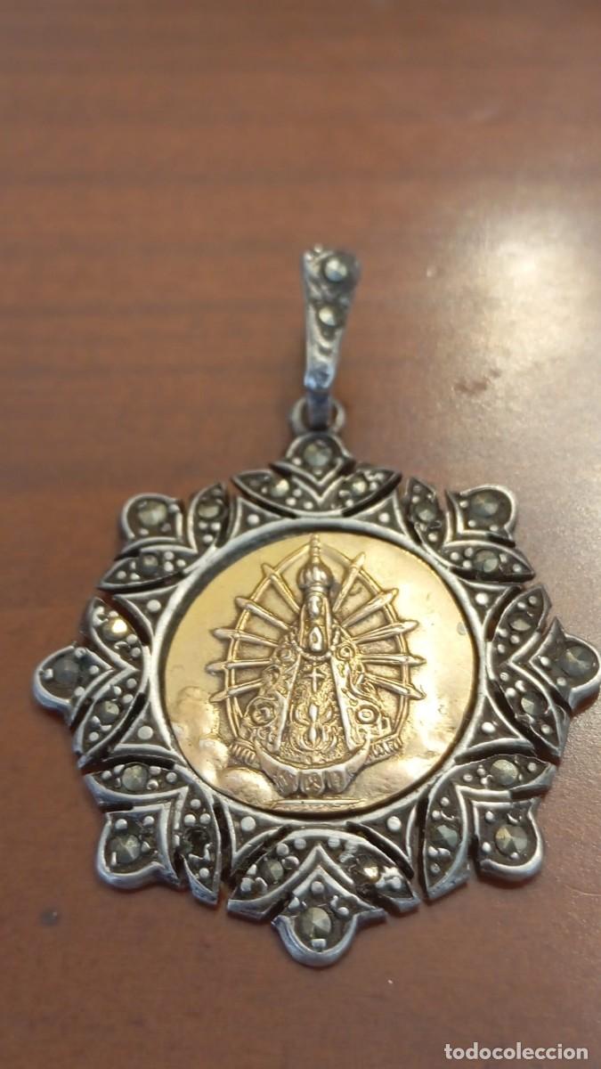 Antig&uuml;edades: Medalla devocional Virgen de Luj&aacute;n en oro y plata - Foto 2