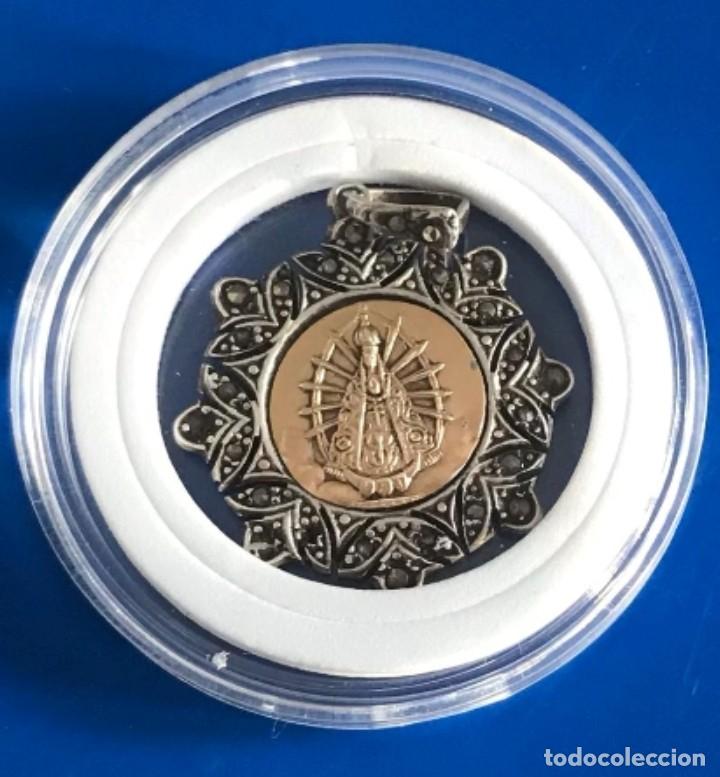 Antig&uuml;edades: Medalla devocional Virgen de Luj&aacute;n en oro y plata - Foto 4