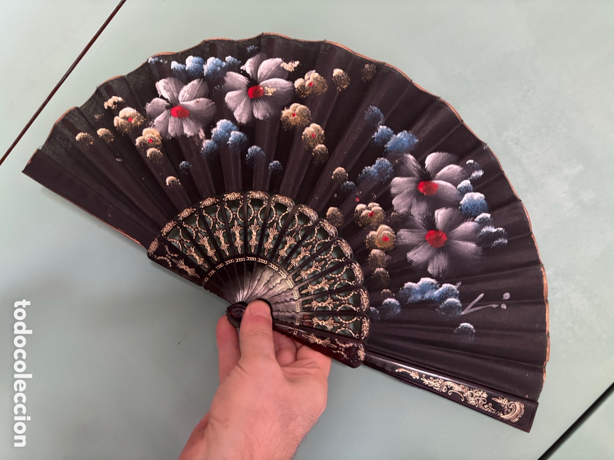 Antig&uuml;edades: PRECIOSO ABANICO VINTAGE PINTADO A MANO