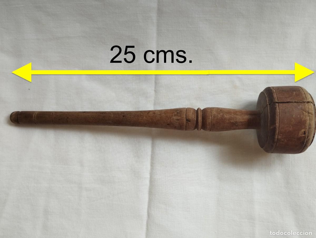 Antig&uuml;edades: Mazo de madera mortero a&ntilde;os 50 - Foto 5
