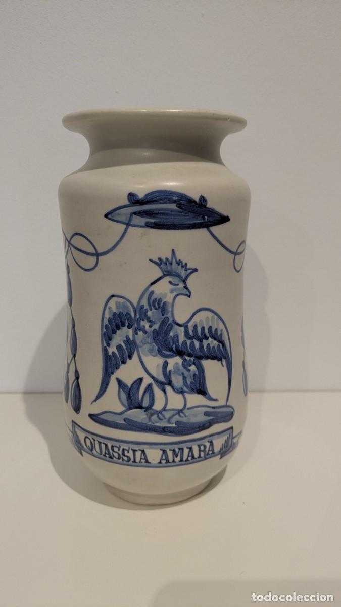 Antig&uuml;edades: Tarro de farmacia de Talavera, &rdquo;La Menora&rdquo;