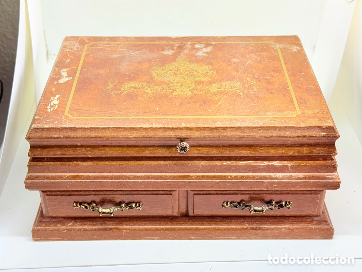 Antig&uuml;edades: Antigua Caja Joyero de Madera