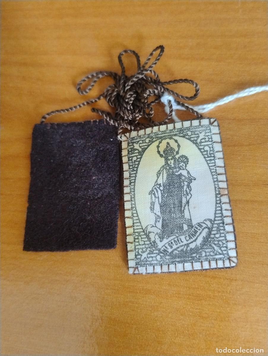 Antig&uuml;edades: Escapulario de la Virgen del Carmen. - Foto 1