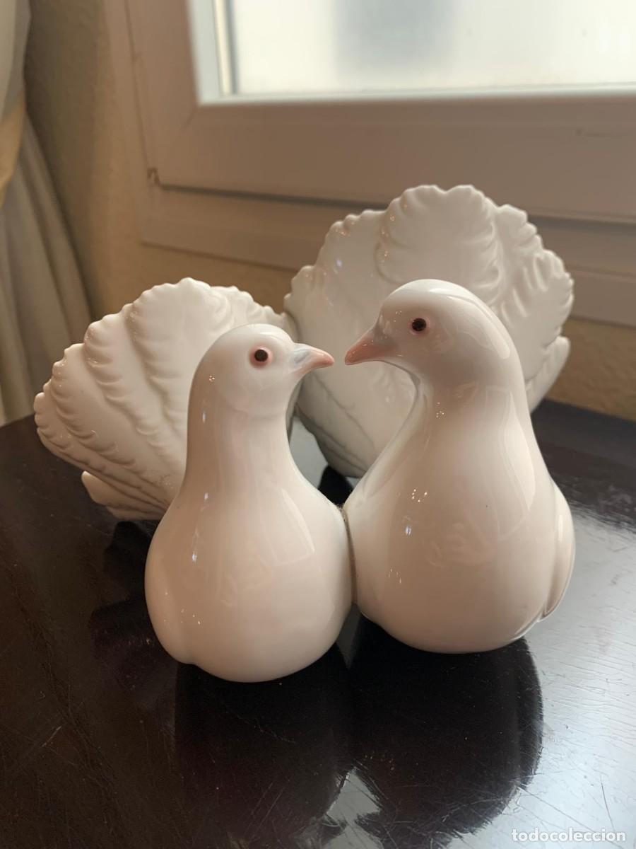Antig&uuml;edades: Pareja Palomas Porcelana Lladr&oacute;