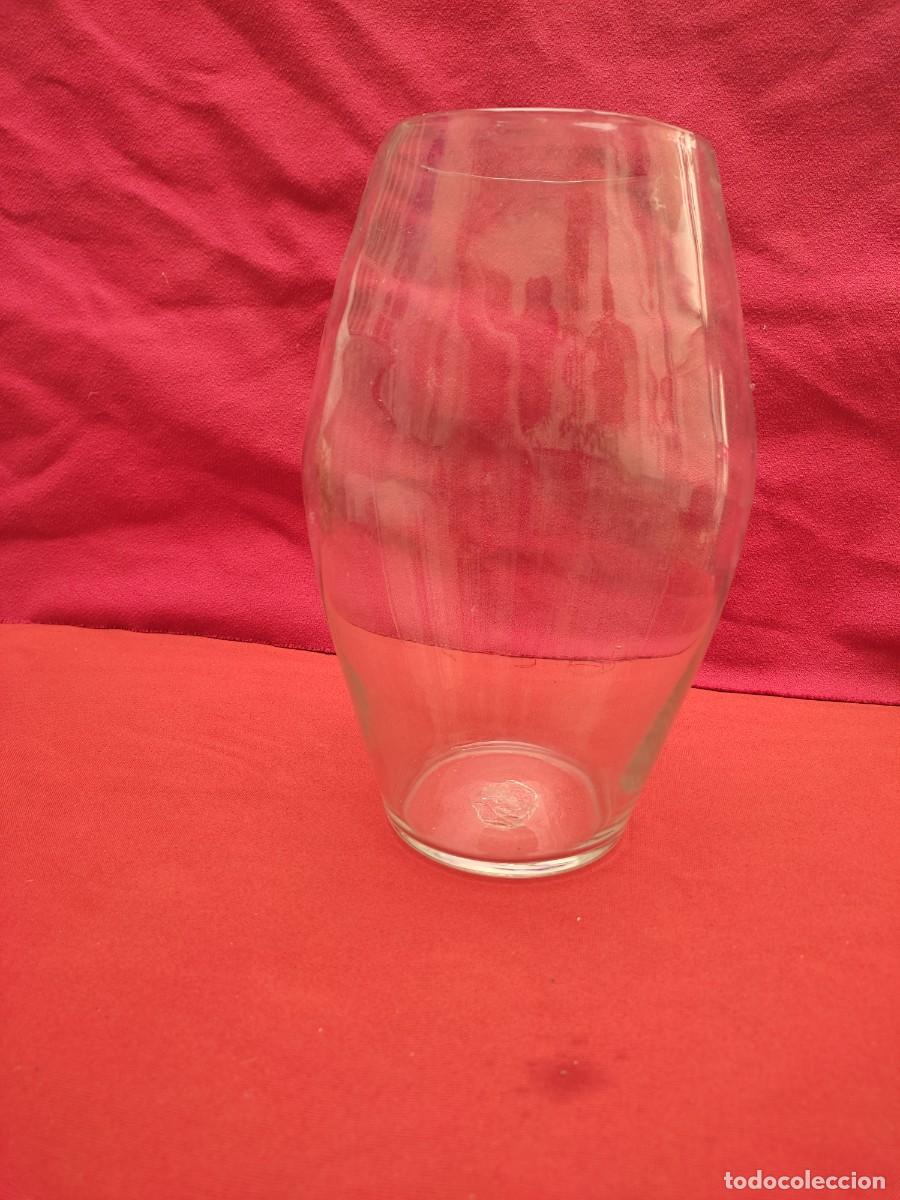 Antig&uuml;edades: antiguo bote o tarro de cristal soplado ovalado - 24cm de alto