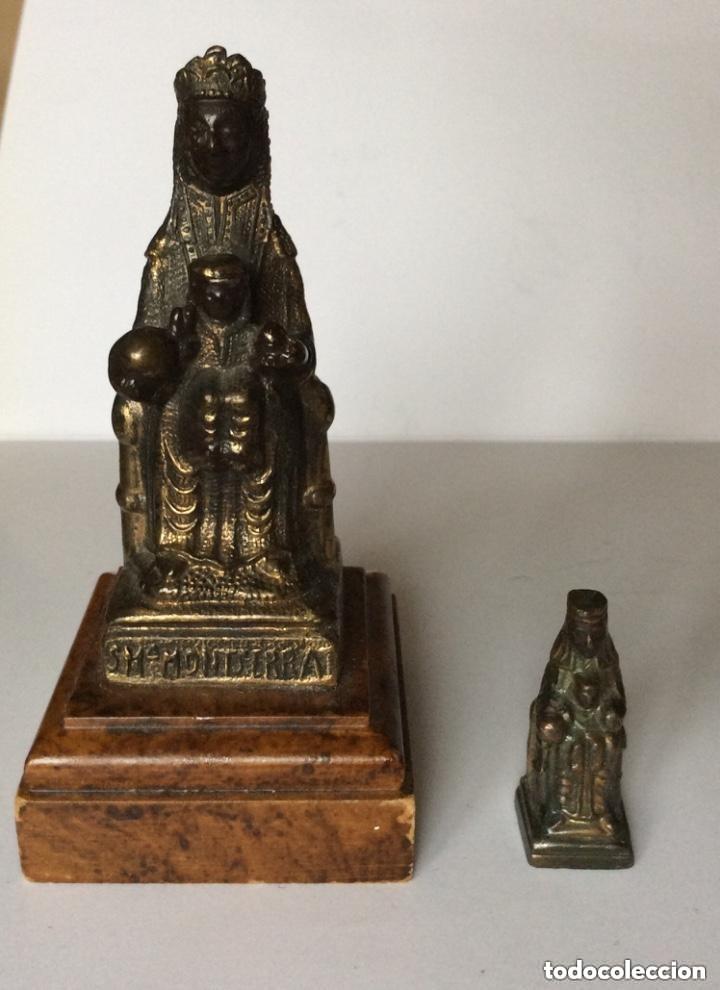 Antig&uuml;edades: Virgen de Monserrat y miniatura - Conjunto de dos figuras