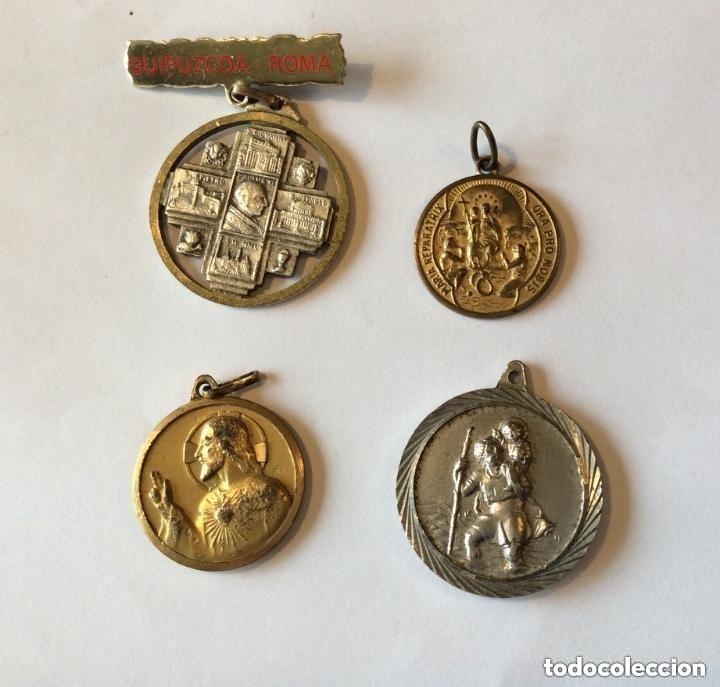 Antig&uuml;edades: Conjunto de medallas religiosas - San Cristobal V. de Bego&ntilde;a -V del Carmen - Guipuzcoa Roma