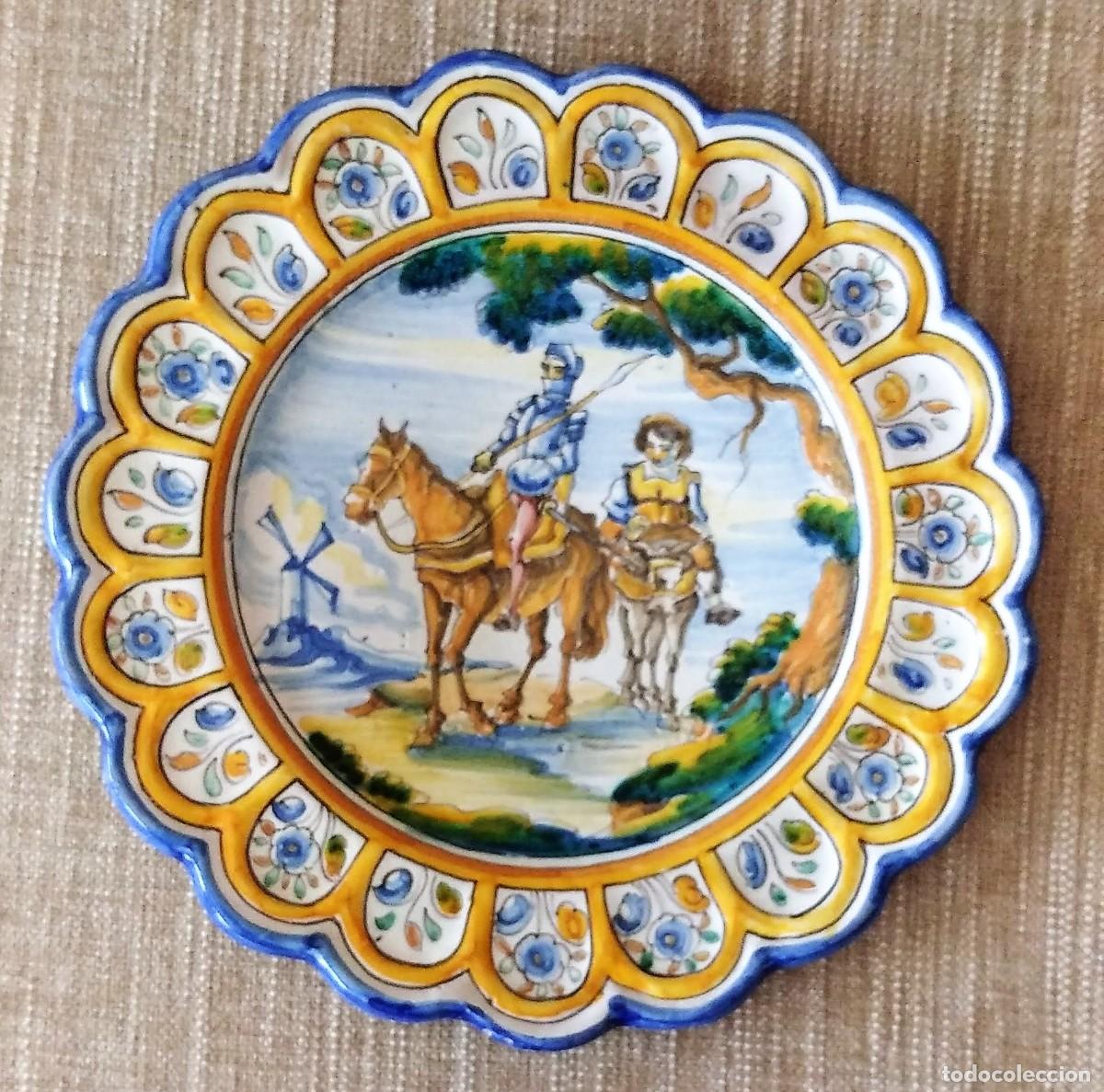 Antig&uuml;edades: ANTIGUO PLATO DE CERAMICA DEL QUIJOTE